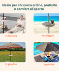 Vielseitiger Sonnenschirmtisch, ideal für jede Außenumgebung: Terrasse, Strand, Garten und Poolbereich für Komfort überall