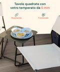 Cannes-Lounge-Set mit Glastisch und 2 Sesseln