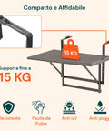 Avilia Platzsparender, vielseitig einsetzbarer, klappbarer Tisch für 2 Personen, kompakt, robust, aus Metall, einfach zu verstauen, EAN 8056819052565
