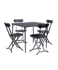 Set aus klappbarem Koffertisch mit 4 Stühlen aus anthrazitfarben lackiertem Stahl Horeca EAN-8023755053482