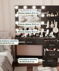 Schreibtisch mit Spiegel und LED-Leuchten in 3 Lichtfarben - natürlich, warm, kalt - für Make-up und Organisation