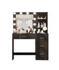Schreibtisch mit Spiegel und LED-Leuchten in 3 Lichtfarben - natürlich, warm, kalt - für Make-up und Organisation