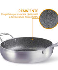 Hoher, ausgestellter Topf aus satiniertem Recycling-Aluminium – Ø 24/28/32 cm