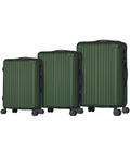 3er-Set Trolleys mit Teleskopgriff und Rollen, 56/66/76 cm, Grün