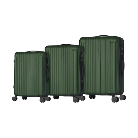 3er-Set Trolleys mit Teleskopgriff und Rollen, 56/66/76 cm, Grün