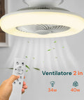 2-in-1-Ventilator mit 34 W für die Beleuchtung und 40 W für die Belüftung, ultra-leiser, um 360 Grad drehbarer Ring