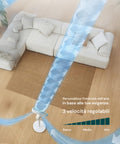 Standventilator mit starkem Luftstrom auf beigem Sofa, 3 einstellbare Geschwindigkeiten zur individuellen Anpassung der Luftintensität