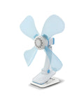 Leiser Kiwi-Clip-Ventilator, 32 cm, 9 W, mit 180-Grad-Verstellung, hellblau, für Schreibtisch, Zuhause und Bett