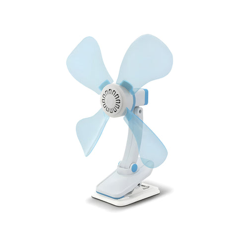 Leiser Kiwi-Clip-Ventilator, 32 cm, 9 W, mit 180-Grad-Verstellung, hellblau, für Schreibtisch, Zuhause und Bett
