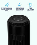 Wintem AIRY Turmventilator 50 W mit 3 Modi, 7-Stunden-Timer, Fernbedienung und 3 Geschwindigkeitsstufen EAN-8052286431018