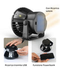 Wintem Absolute 4-W-Außenventilator mit Solarpanel, 25-Stunden-Akku, 4 LEDs, Haken, USB-Aufladung und Powerbank-Funktion EAN-8052286431759
