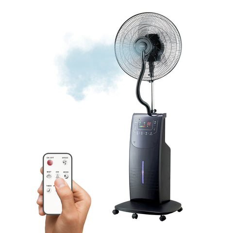 Standventilator mit Vernebler, 90 W, 3-l-Tank und Oszillation