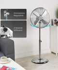 Wintem Standventilator LUXVENT, leise, 50 W, mit 3 Geschwindigkeitsstufen und einstellbarer Oszillation