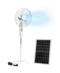 Standventilator mit Solarpanel und wiederaufladbarer Batterie, 3 Geschwindigkeitsstufen, 7 W für umweltfreundlichen Einsatz im Innen- und Außenbereich