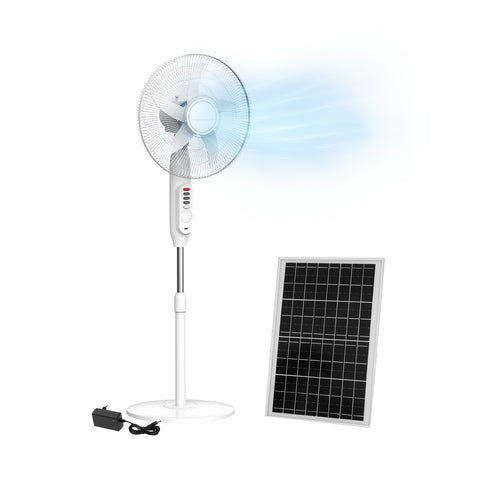 Standventilator mit Solarpanel und wiederaufladbarer Batterie, 3 Geschwindigkeitsstufen, 7 W für umweltfreundlichen Einsatz im Innen- und Außenbereich