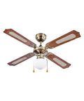 Deckenventilator 60 W mit 4 Holzflügeln, 3 Geschwindigkeitsstufen und integrierter Beleuchtung