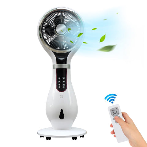 Säulen-Vernebler-Ventilator mit 3 Geschwindigkeitsstufen, Fernbedienung und 2,3-l-Tank, ionisierende Mückenschutzfunktion, Weiß -DCG-Ean-8054890610421