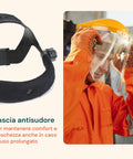 Schutzvisier aus Polycarbonat mit verstellbarer Kopfhalterung und Schweißband