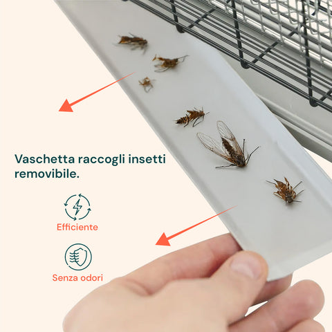 Effiziente, geruchsfreie und herausnehmbare Insektenauffangschale, leicht zu reinigen für eine hygienische Entsorgung der beseitigten Insekten