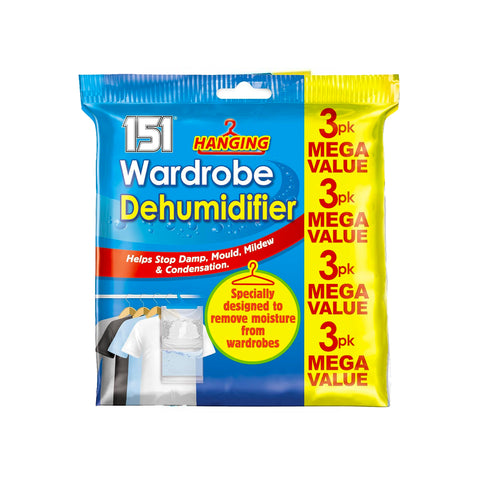 Set aus 3 Luftentfeuchterbeuteln für den Kleiderschrank, 180g