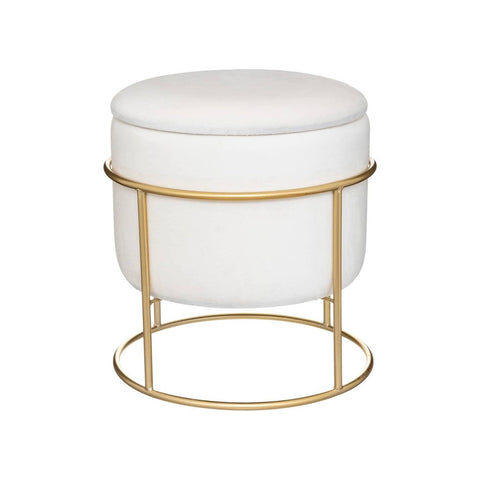 Samtpouf mit weißgoldener Struktur