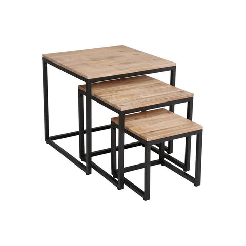 Set aus 3 stapelbaren Beistelltischen 30 40 und 50cm