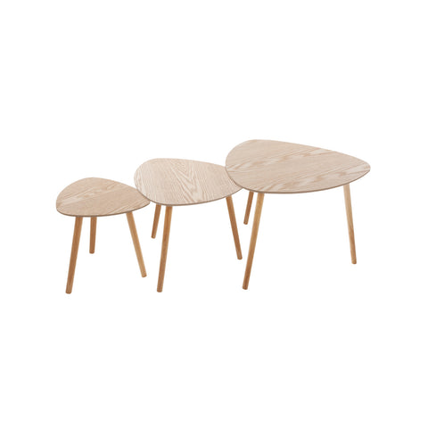 Set aus 3 ausziehbaren Holztischen 40 48-60cm
