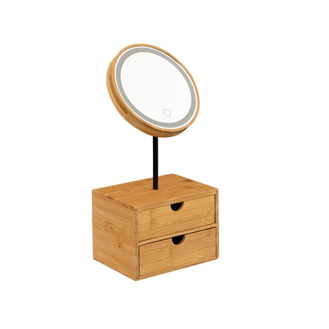 bild-1-atmosphera-createur-dinterieur-drehbarer-spiegel-mit-led-und-2-schubladen-aus-bambus-ean-3560231556846