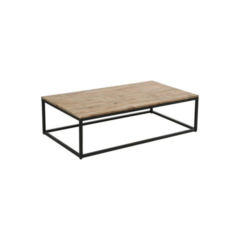 Niedriger Tisch aus Metall und Holz 115x65x32,5cm