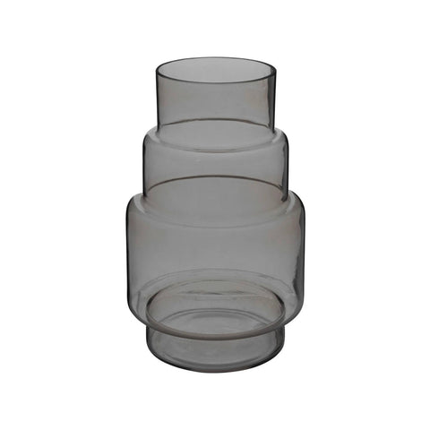 Vase May aus dunkelgrauem Glas H26cm