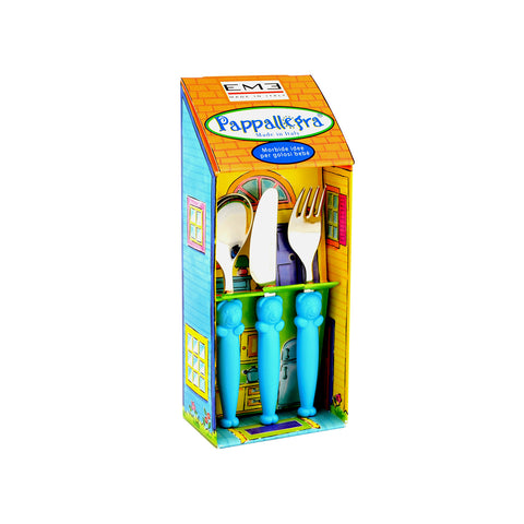 Set aus 3 Kinderbesteckteilen Pappallegra Hellblau
