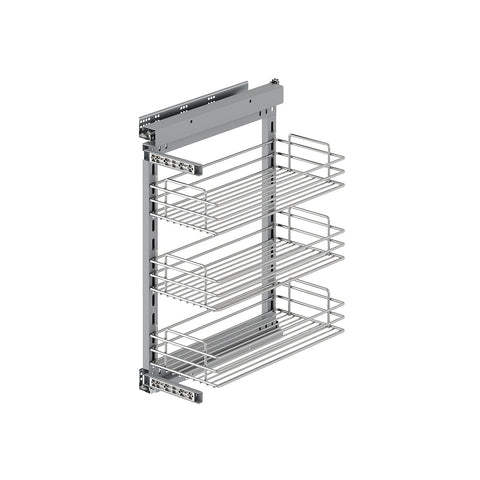 Küchen-Organizer mit 3 ausziehbaren Ablagen für Schubladen aus Stahl, 30x48cm