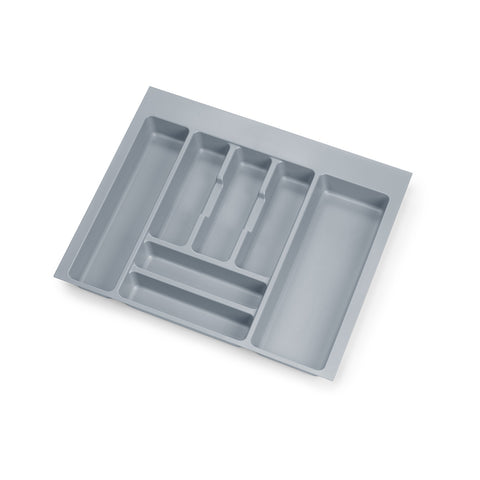 Verstellbarer Besteckeinsatz für Schublade aus Kunststoff 60cm grau