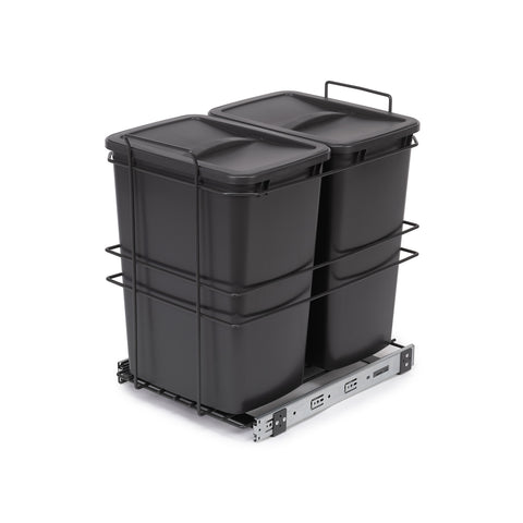 Set mit 2 Abfalleimern zur Mülltrennung mit ausziehbarem Fach 35l