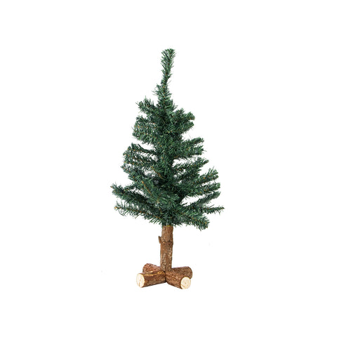 Weihnachtsbaum mit 60 Zweigen und Holzbasis 68cm