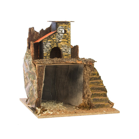 Bild-1-euronatale-Holzhütte-für-Krippe-30x31x36cm-EAN-8019959245051