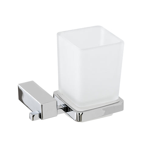 Zahnbürstenhalter aus Stahl und Glas