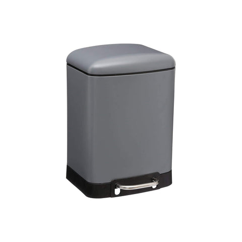 Metall-Mülleimer mit Fußpedal, grau, 6l