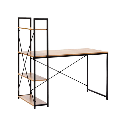 Schreibtisch Aliaj in natürlicher Eichenoptik mit seitlichen Ablagen 113x60x120cm