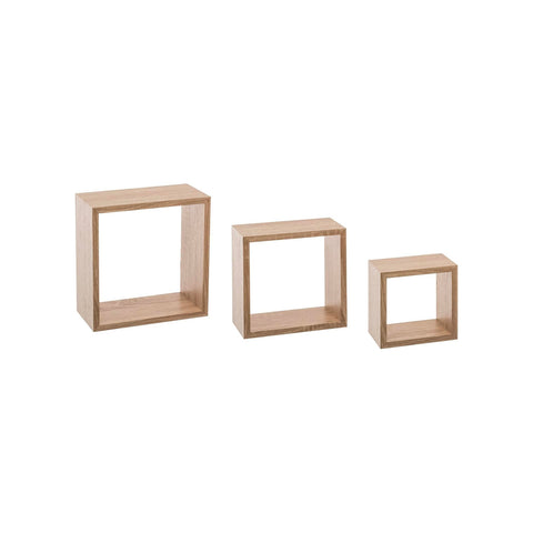 Set aus 3 würfelförmigen Wandregalen