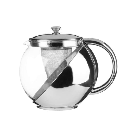 Teekanne aus Glas und Stahl mit Teefilter 1,10 L