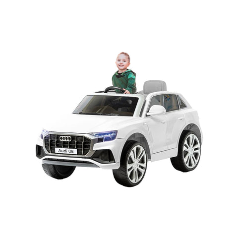 Elektrisches Audi Q8 Kinderauto, weiß, 12v 4,5ah, 116x73x54cm