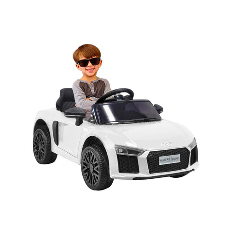Elektrisches Audi R8 Spyder Kinderauto, weiß, 12v 4,5ah, 106x60x41cm