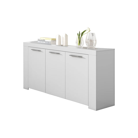 Buffet-Schrank A mit 3 Türen, Weiß, 144x42x80cm