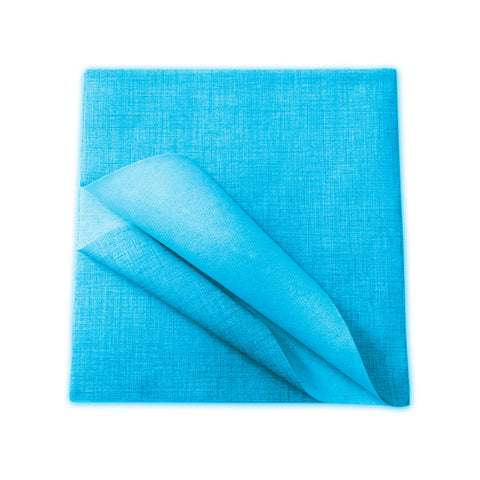 Set mit 100 hellblauen Einweg-TNT-Tischdecken, 100x100cm