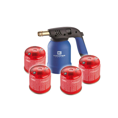 Gaslötgerät-Set mit 4 Kartuschen