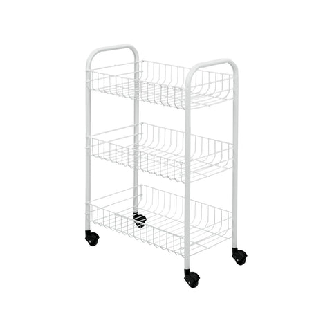 Küchenwagen mit 3 Ablagen, Weiß, 40x26x62cm