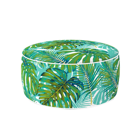 Abnehmbarer Ottoman-Pouf mit Blattmuster, 53cm