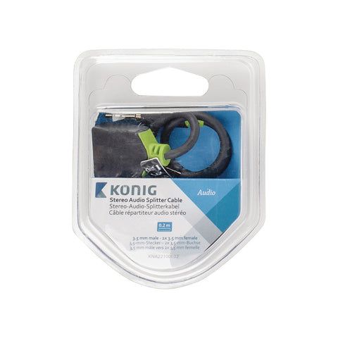 Audiokabel M 3,5mm - 2x 3,5mm F 0,20m