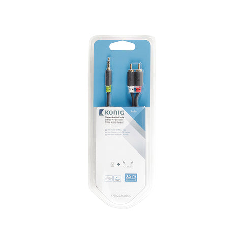 Stereo-Kabel M 3,5 mm - 2x Cinch M 0,50m